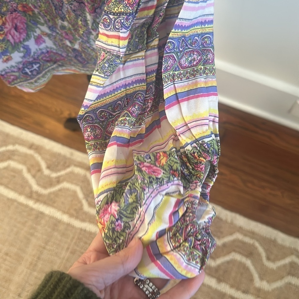 Maeve Anthropologie Caresco Peasant Top Blouse Large - Picture 7 of 10